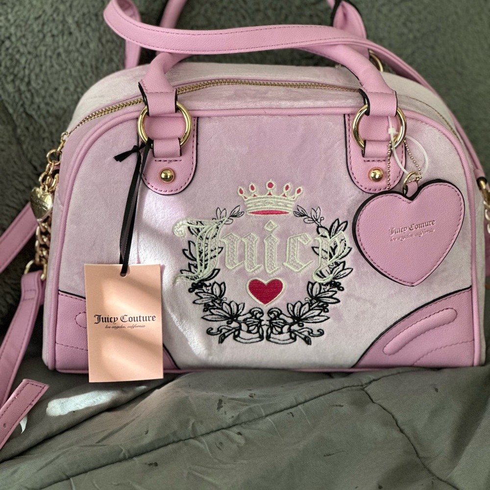 Juicy Couture Pink Embroidered Satchel